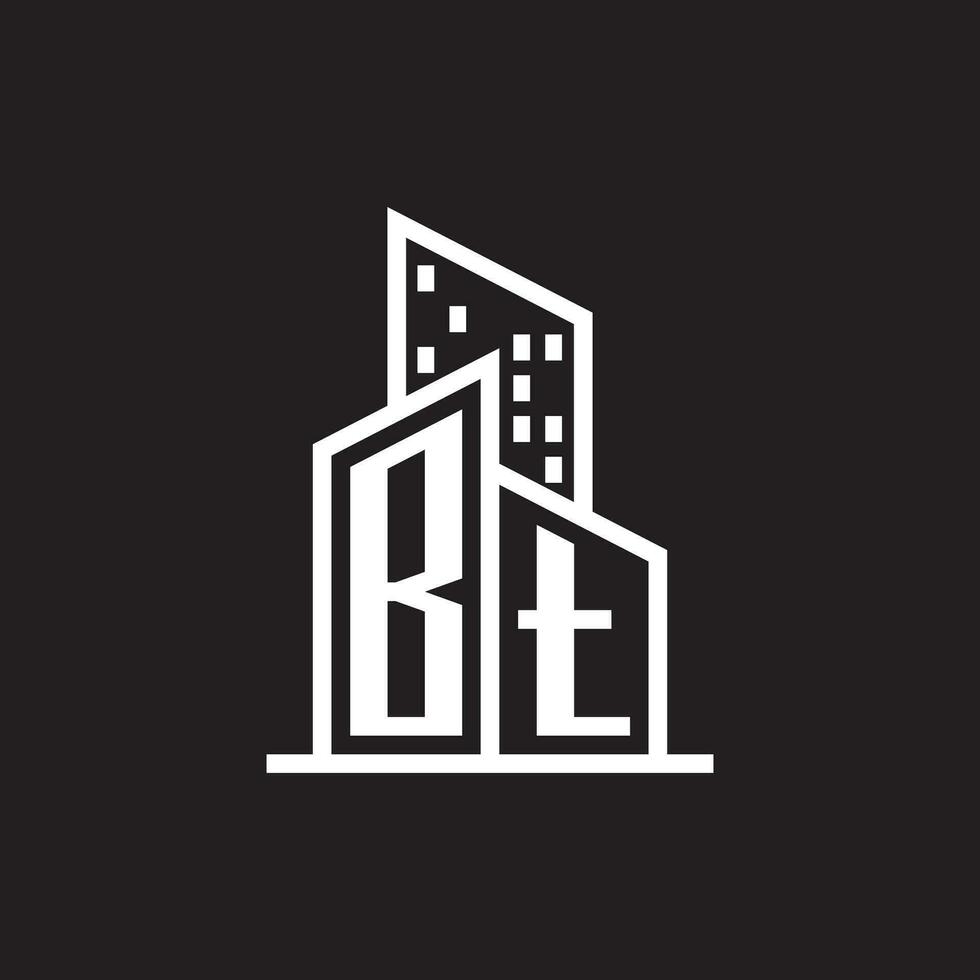 BT real estate logo with building style , real estate Logo Stock Vector