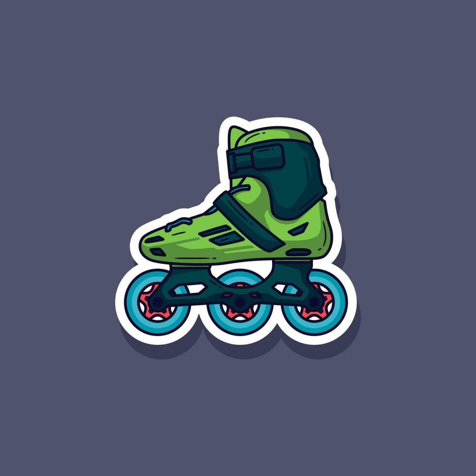 Roller skating competition element cartoon, vector illustration sticker. Vector eps 10