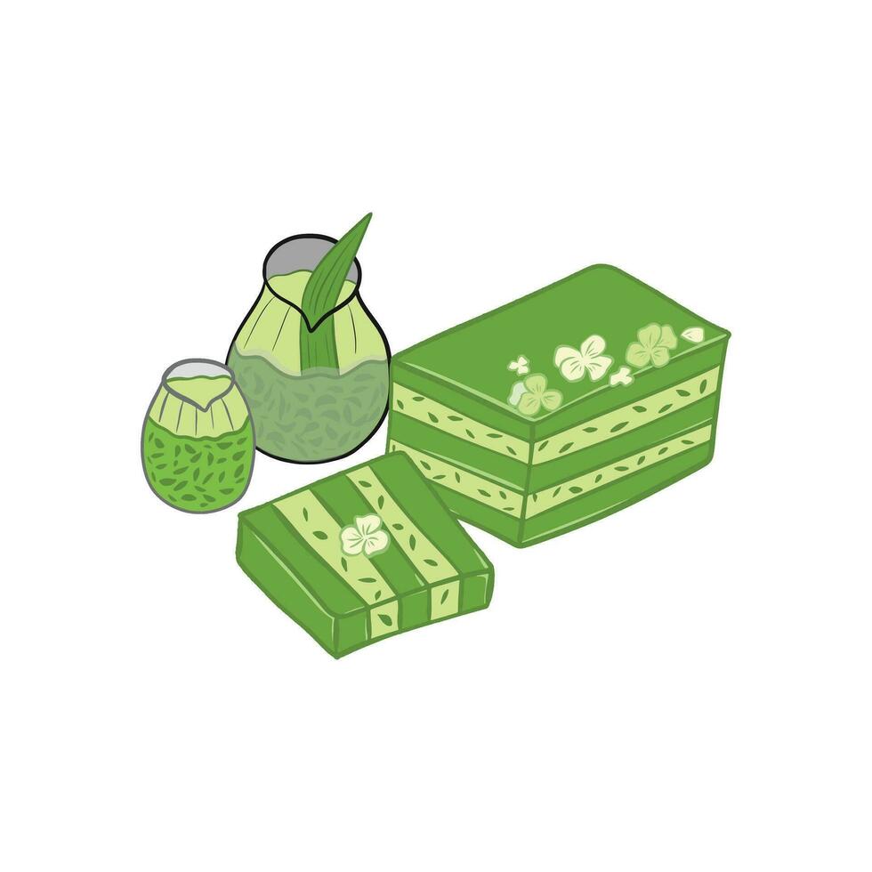 Indonesian Traditional Dessert Illustration Vector