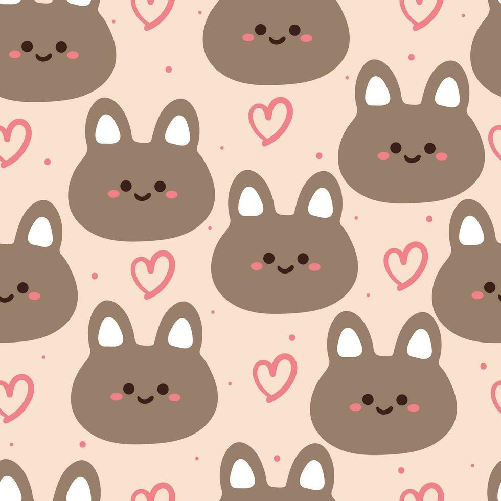 seamless pattern cartoon bunny. cute animal wallpaper for textile, gift wrap paper vector