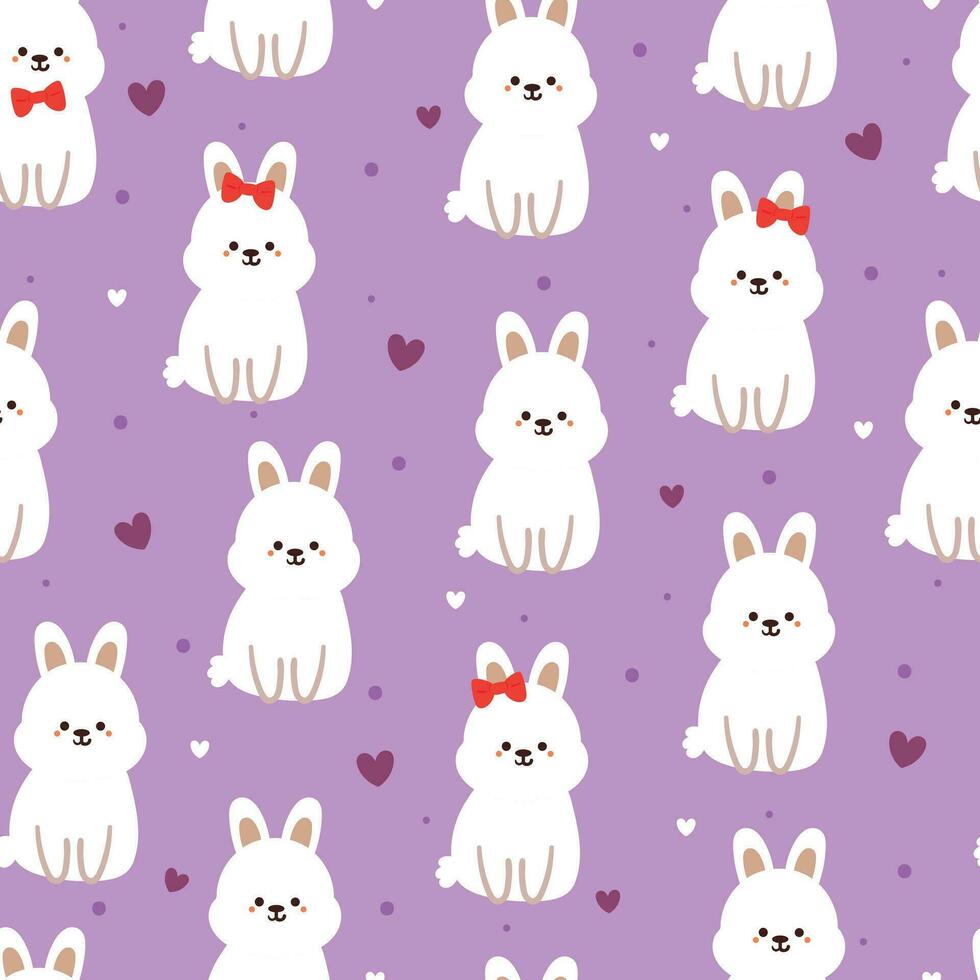 seamless pattern cartoon bunny. cute animal wallpaper for textile, gift wrap paper vector