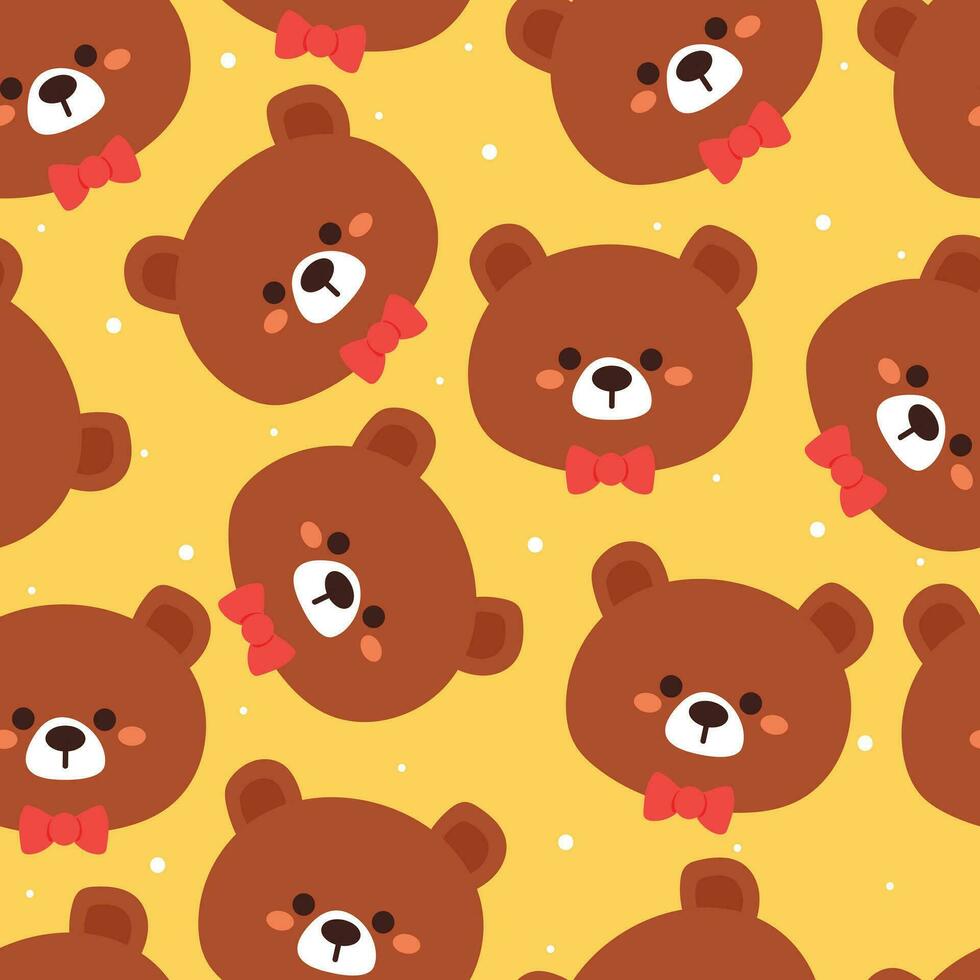 seamless pattern cartoon bears. cute animal wallpaper illustration for gift wrap paper vector