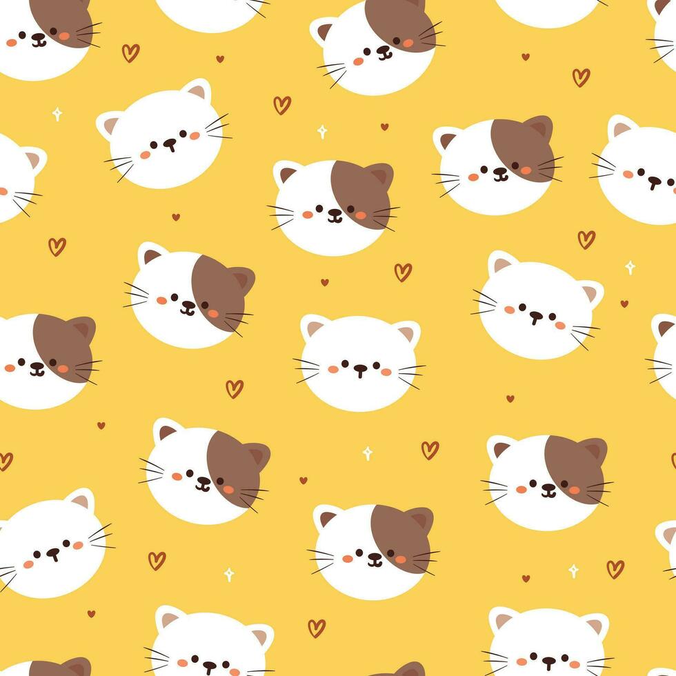 gato de dibujos animados de patrones sin fisuras. lindo papel tapiz de animales para textiles, papel de regalo vector