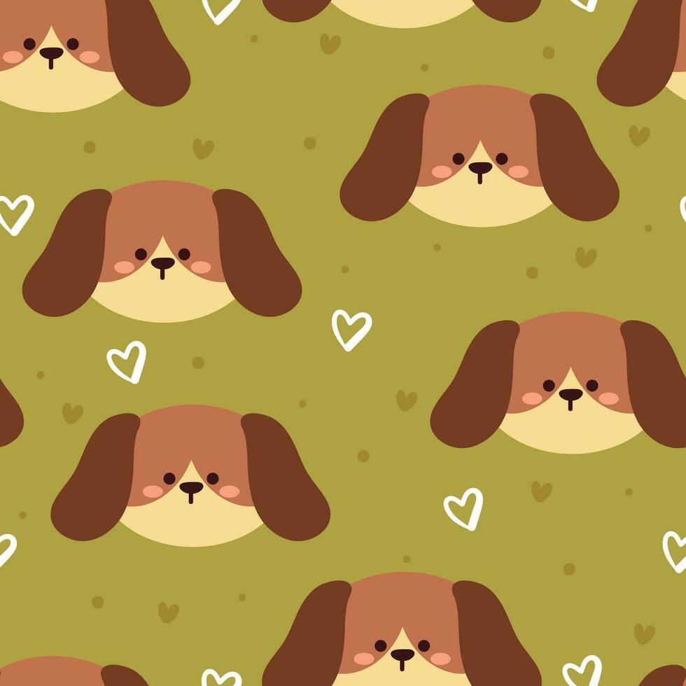 seamless pattern cartoon puppy. cute animal wallpaper for textile, gift wrap paper vector