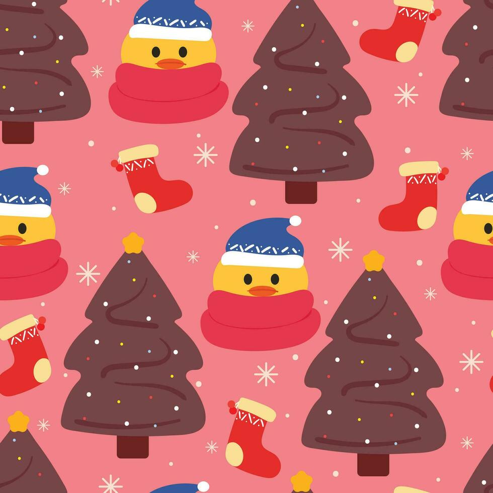 seamless pattern cartoon christmas. cute christmas wallpaper for textile, gift wrap paper vector