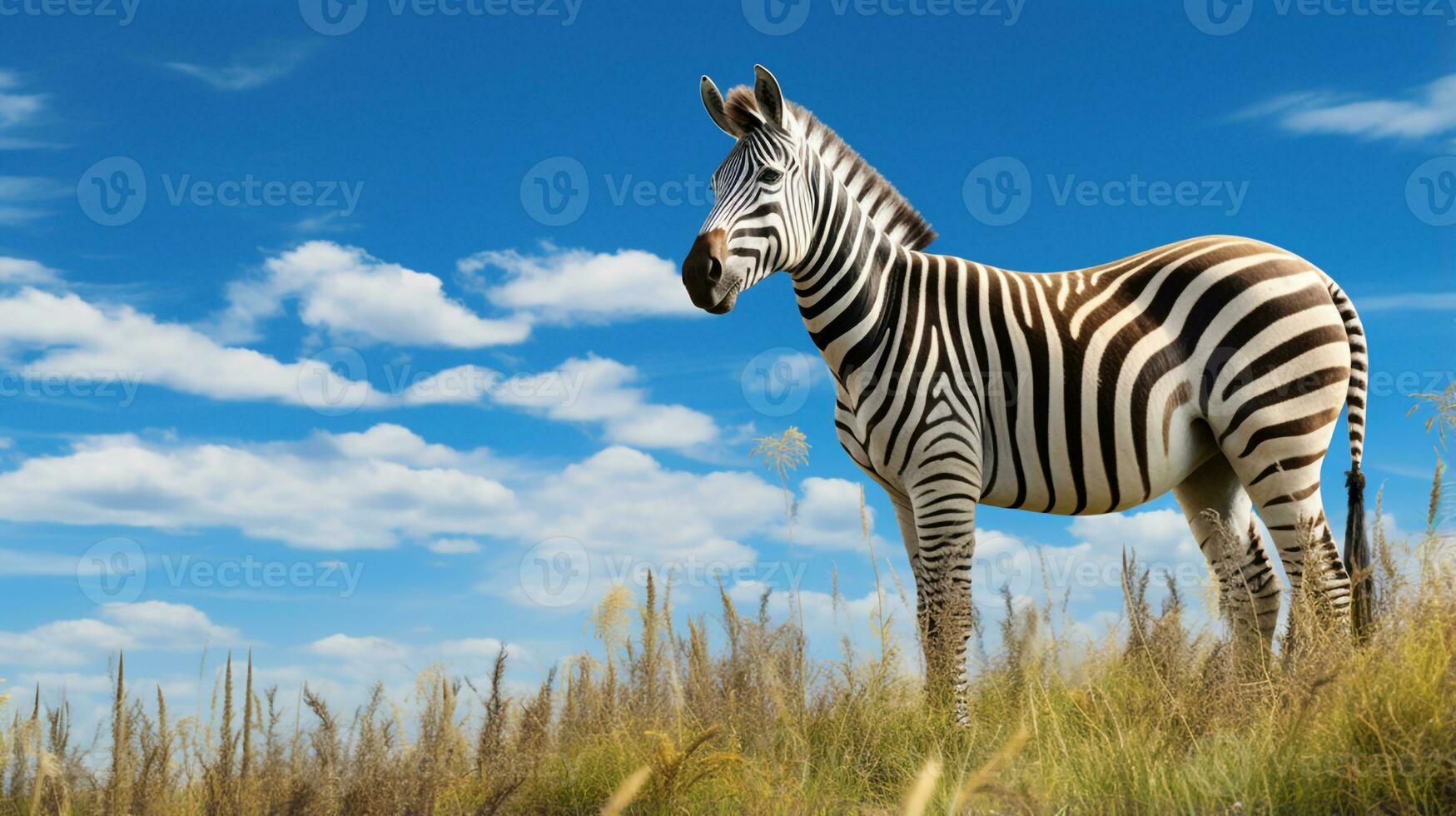 foto de un zorse debajo azul cielo. generativo ai