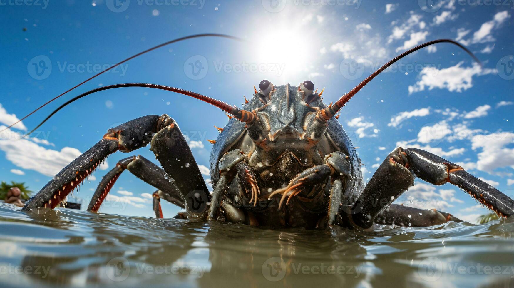 Photo of a Yabby under Blue Sky. Generative AI