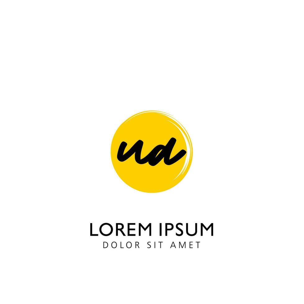 UA Initial Handwriting Circle Brush Template Design vector