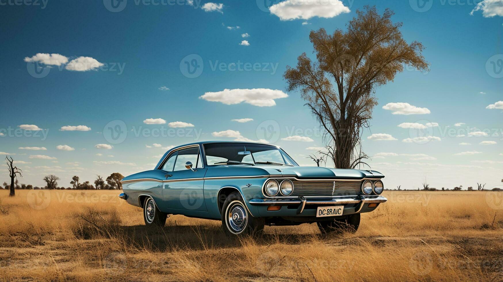 Photo of a Impala under Blue Sky. Generative AI