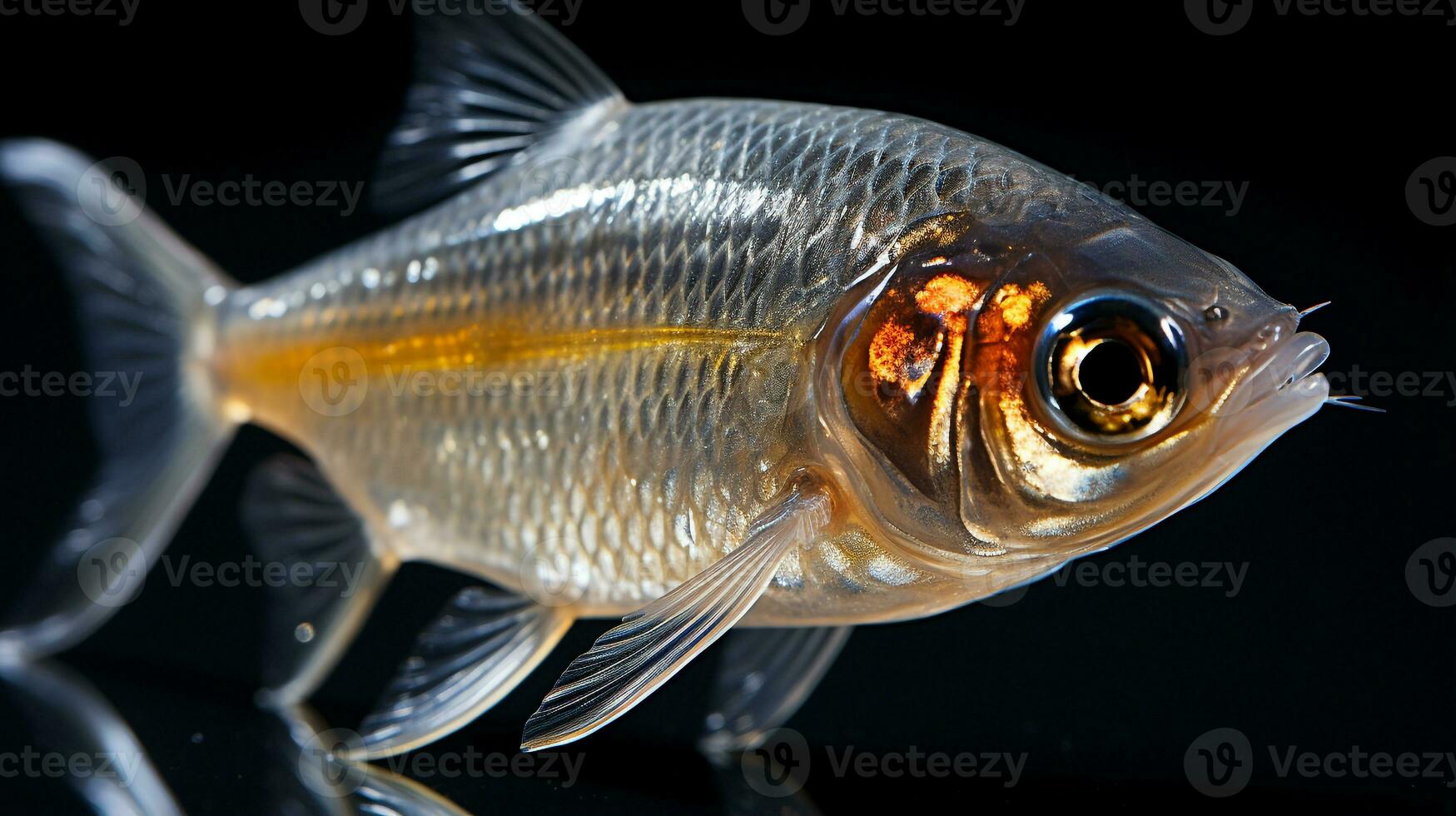 Close-up photo of a X-ray Tetra looking any direction. Generative AI