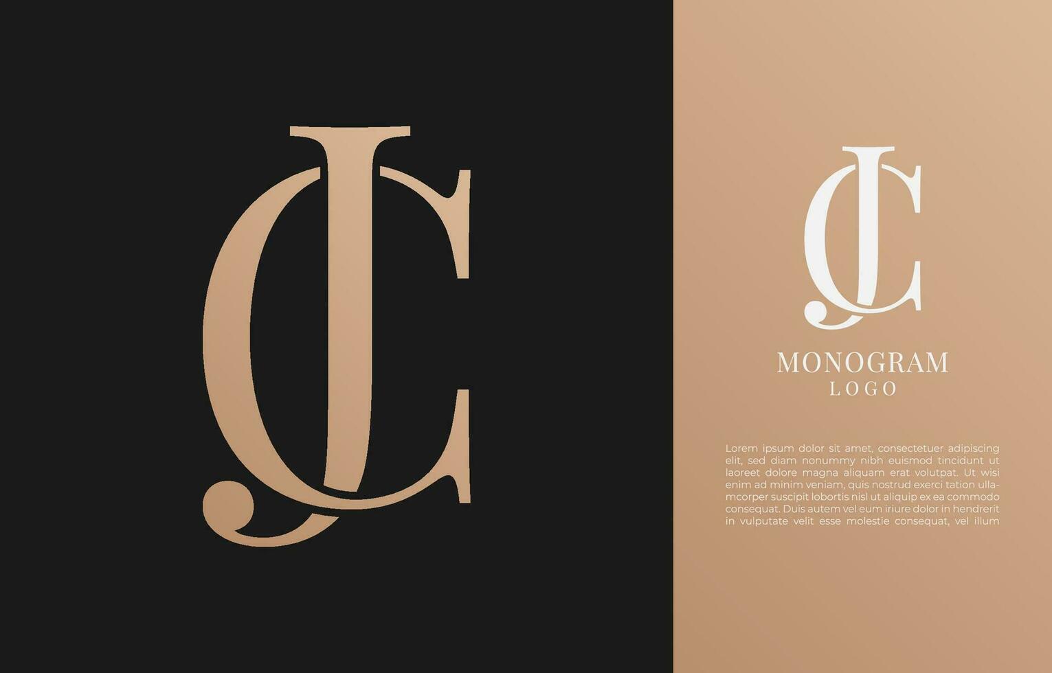 minimalist JC or CJ initial letter vintage brand and logo vector