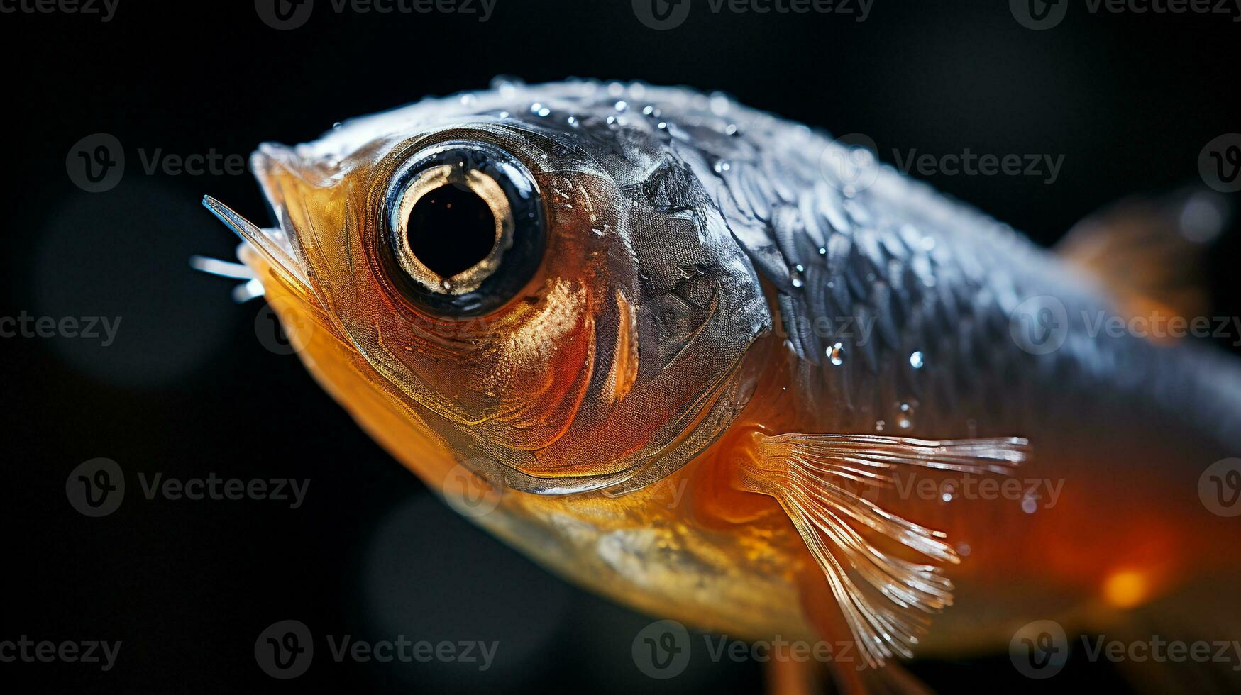 Close-up photo of a X-ray Tetra looking any direction. Generative AI