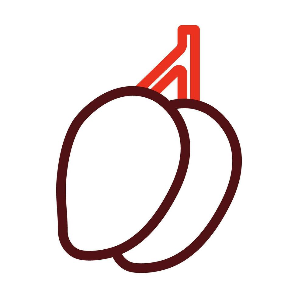 Mango Vector Thick Line Two Color Icons For Personal And Commercial Use.