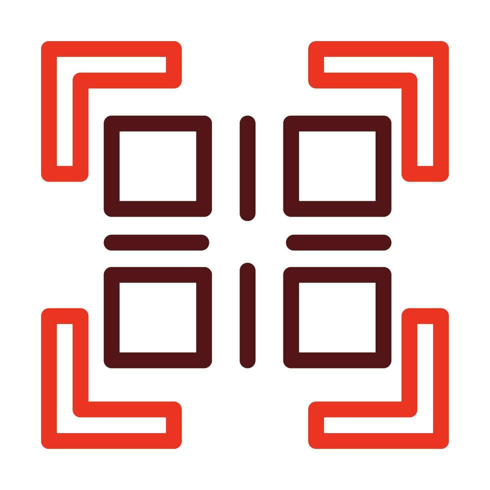 Qr Code Vector Thick Line Two Color Icons For Personal And Commercial Use.