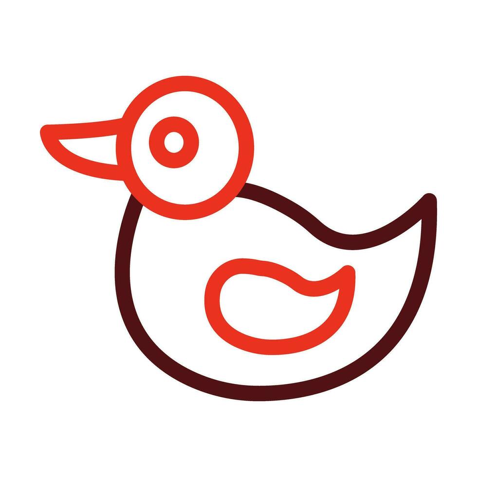 Toy Duck Vector Thick Line Two Color Icons For Personal And Commercial Use.