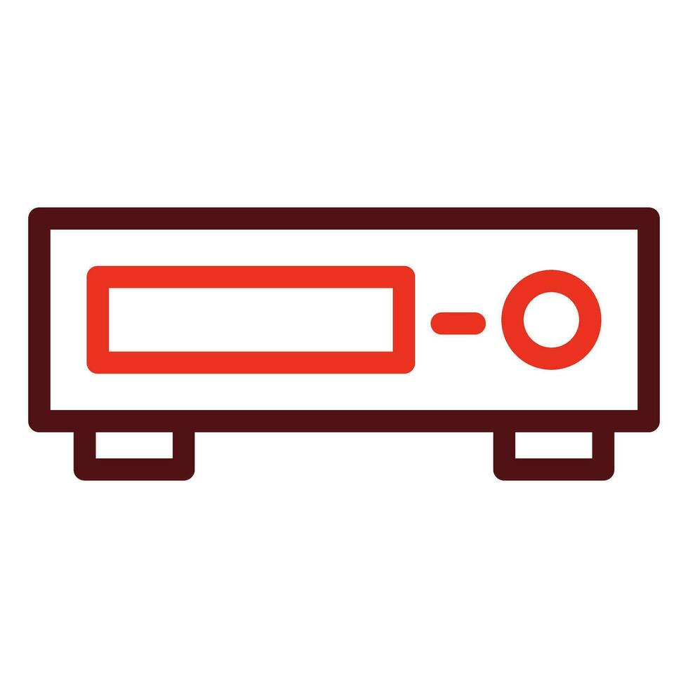 Dvd Player Vector Thick Line Two Color Icons For Personal And Commercial Use.