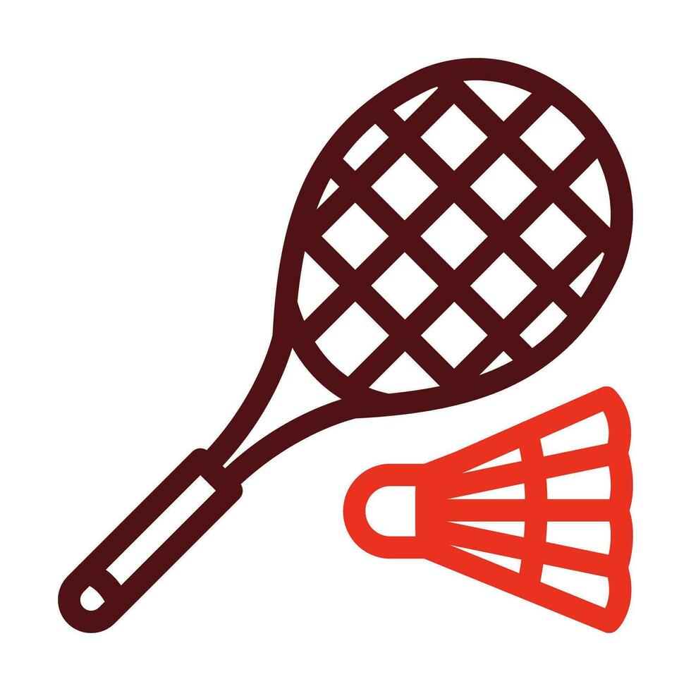 Badminton Vector Thick Line Two Color Icons For Personal And Commercial Use.