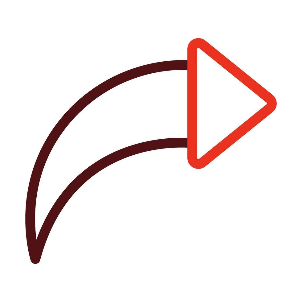 Curved Right Vector Thick Line Two Color Icons For Personal And Commercial Use.