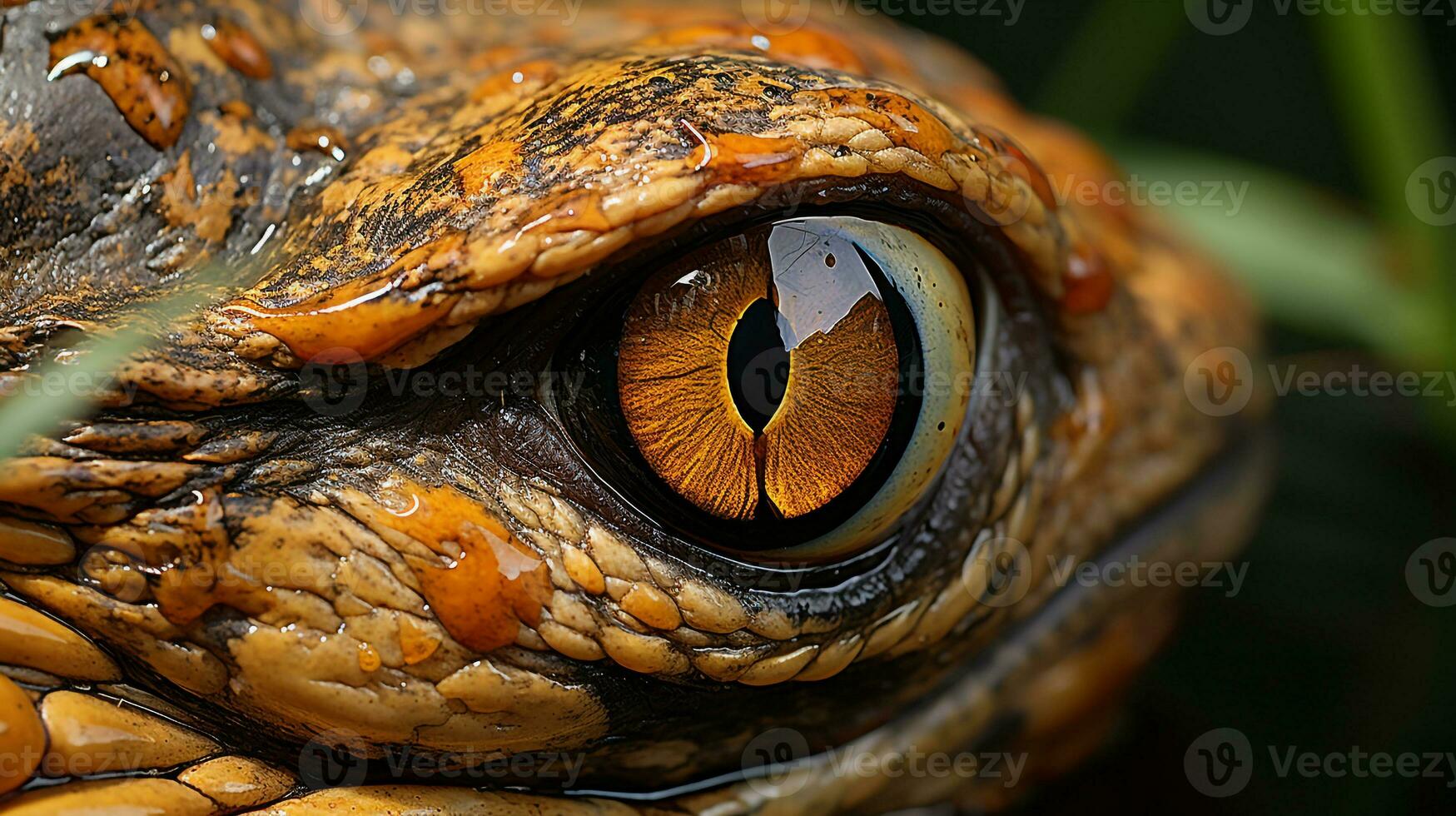 Close-up photo of a Snapping Turtle looking in their habitat. Generative AI