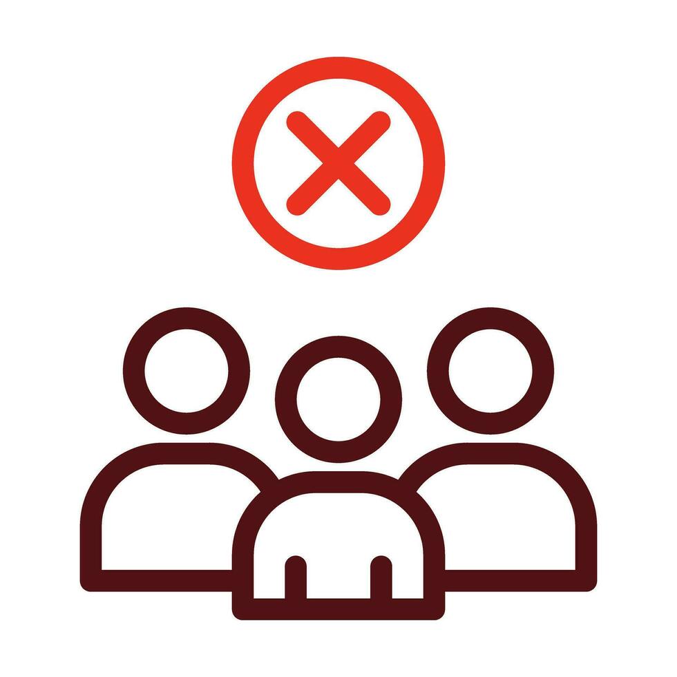 Avoid Crowds Vector Thick Line Two Color Icons For Personal And Commercial Use.