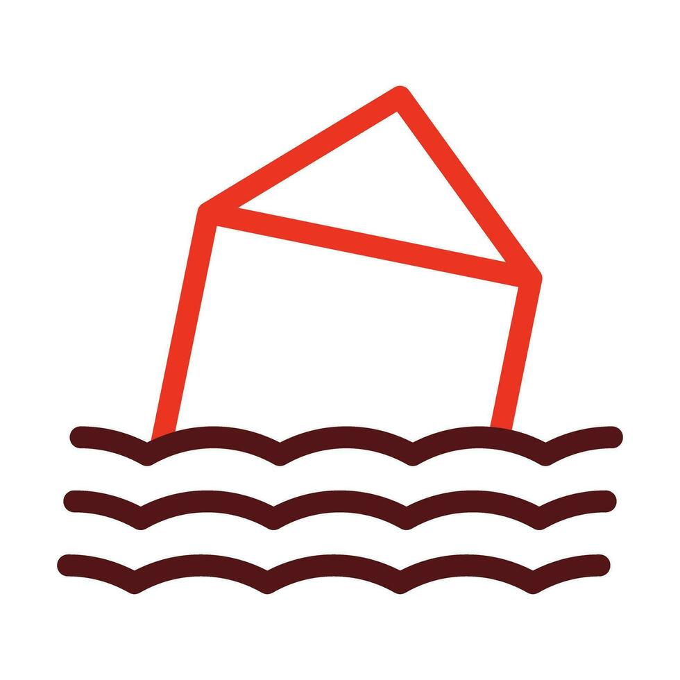 Flood Vector Thick Line Two Color Icons For Personal And Commercial Use.