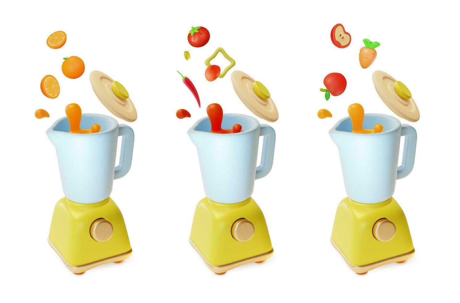 3d Kitchen Cooking and Culinary Concept Cartoon Style. Vector