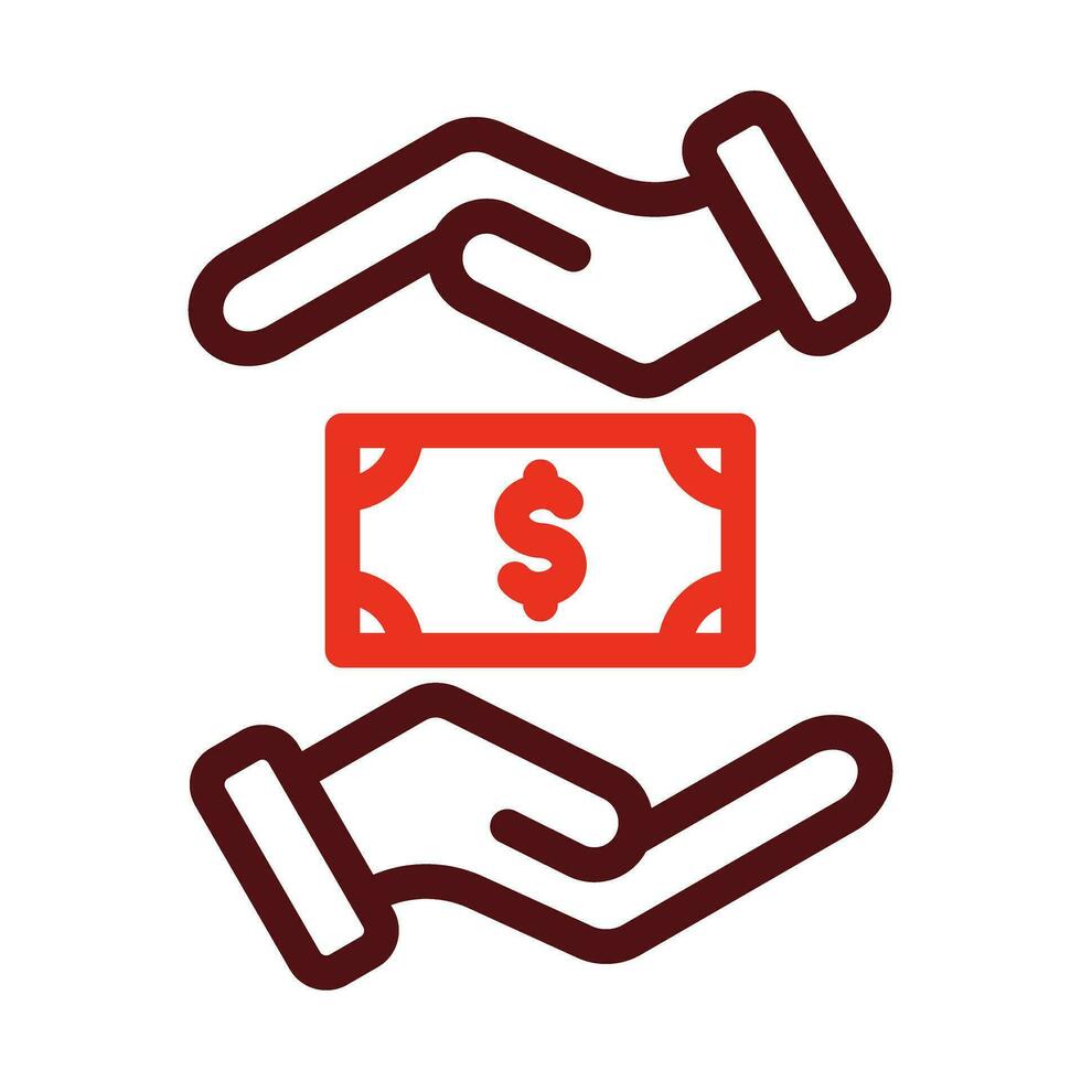 Bribe Vector Thick Line Two Color Icons For Personal And Commercial Use.