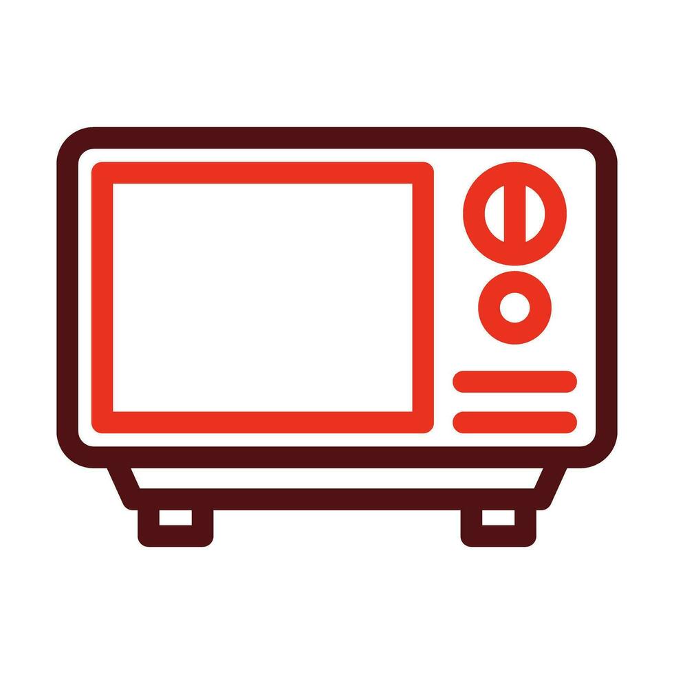Microwave Vector Thick Line Two Color Icons For Personal And Commercial Use.