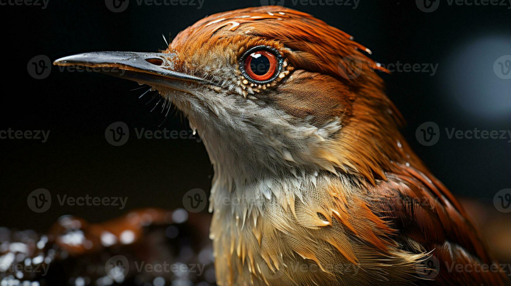 Close-up photo of a Nightingale looking any direction. Generative AI