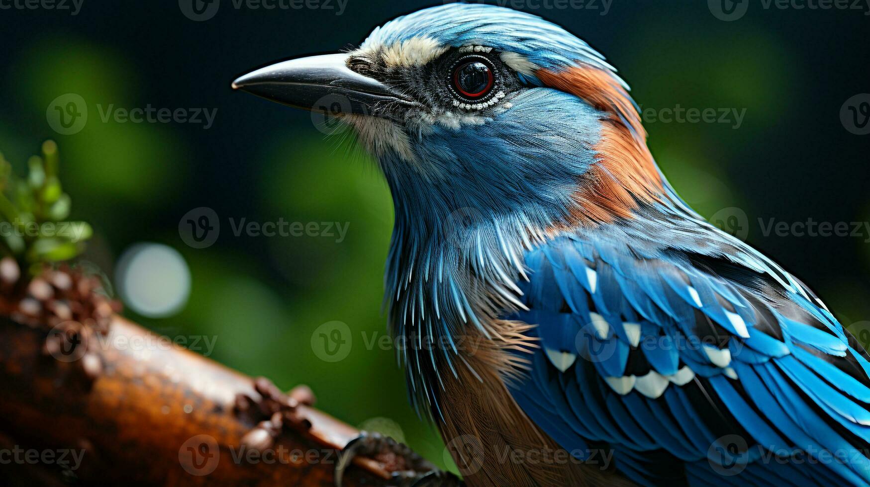 Close-up photo of a Jay looking any direction. Generative AI