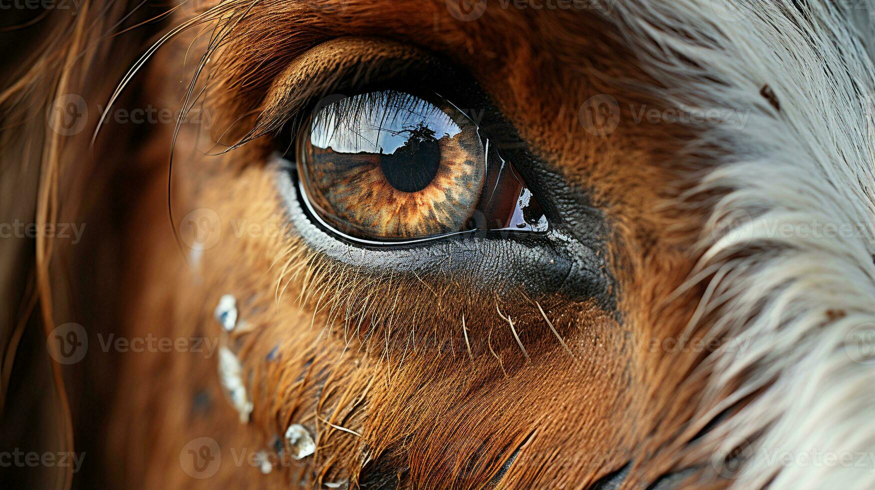 Close-up photo of a Horse looking any direction. Generative AI