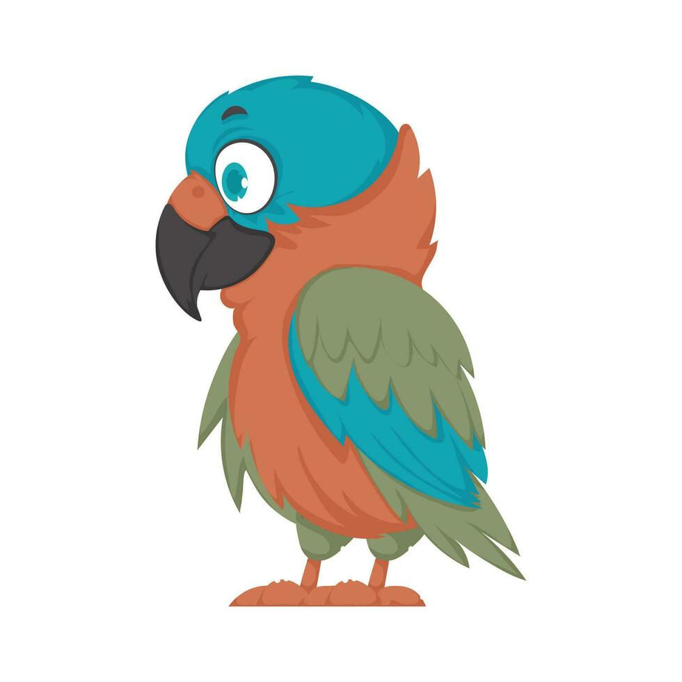 un bonito pájaro con vibrante y contento colores vector ilustración