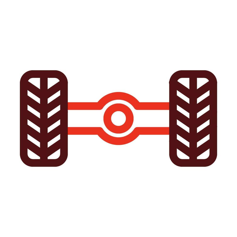 Wheel Alignment Vector Thick Line Two Color Icons For Personal And Commercial Use.