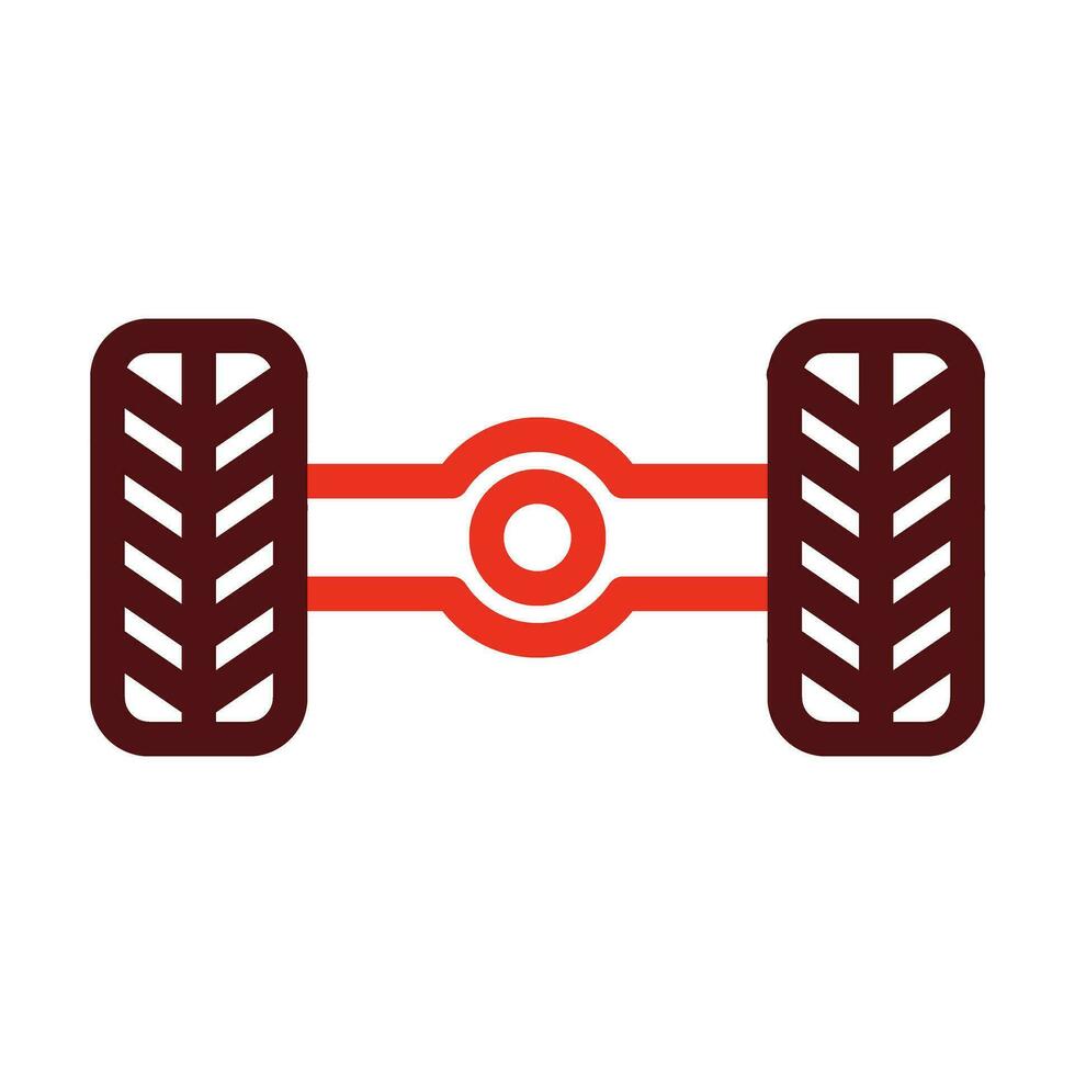 Wheel Alignment Vector Thick Line Two Color Icons For Personal And Commercial Use.