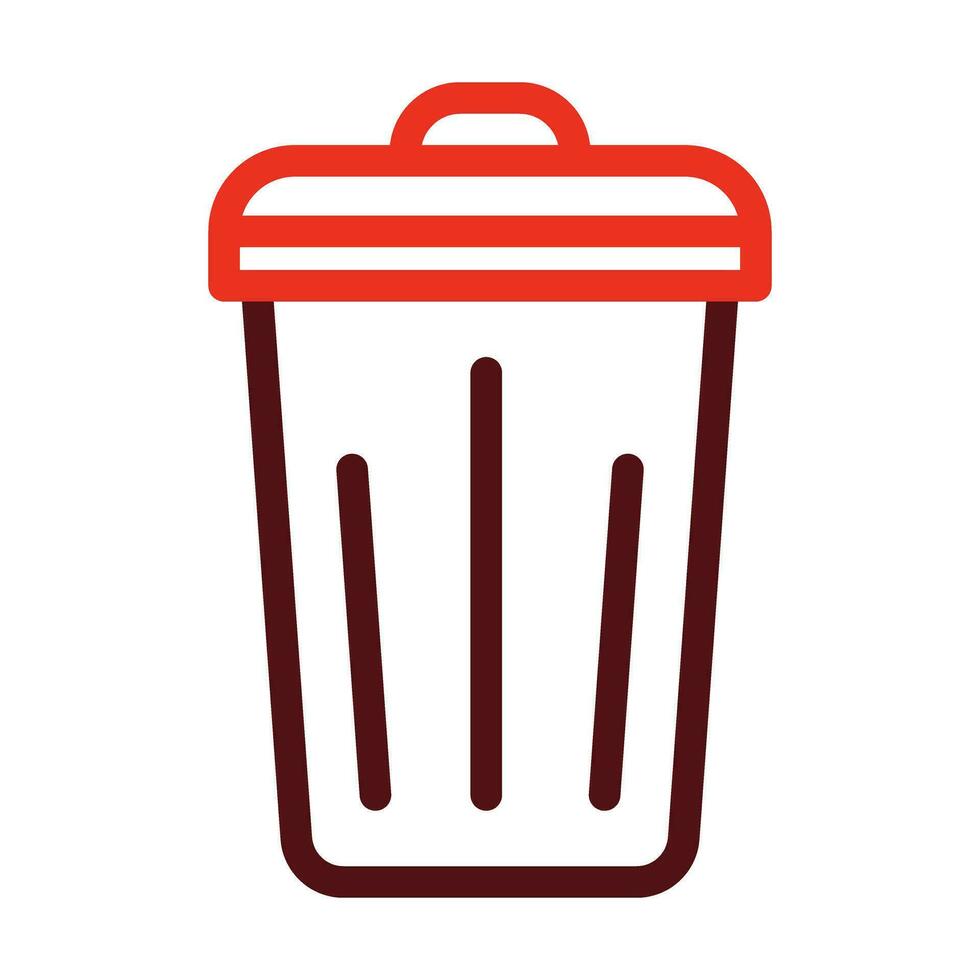 Dustbin Vector Thick Line Two Color Icons For Personal And Commercial Use.