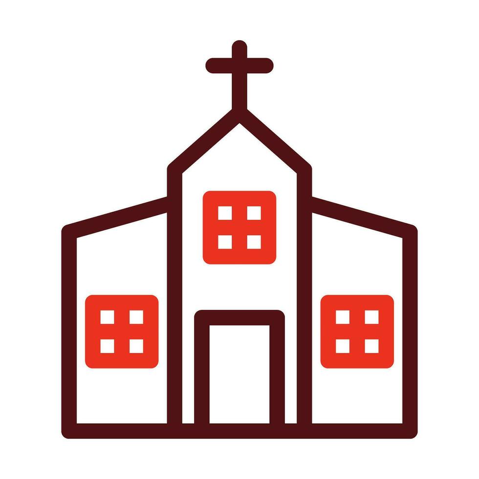 Church Vector Thick Line Two Color Icons For Personal And Commercial Use.