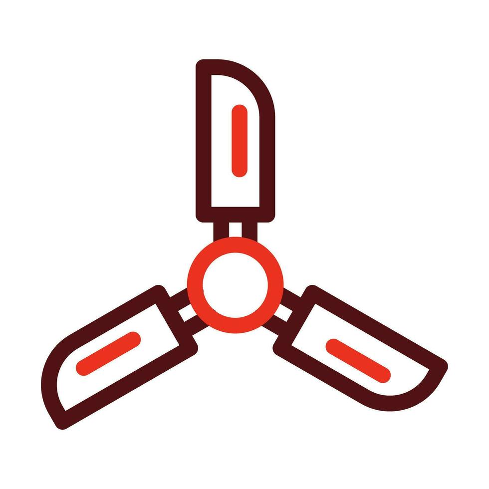 Ceiling Fan Vector Thick Line Two Color Icons For Personal And Commercial Use.