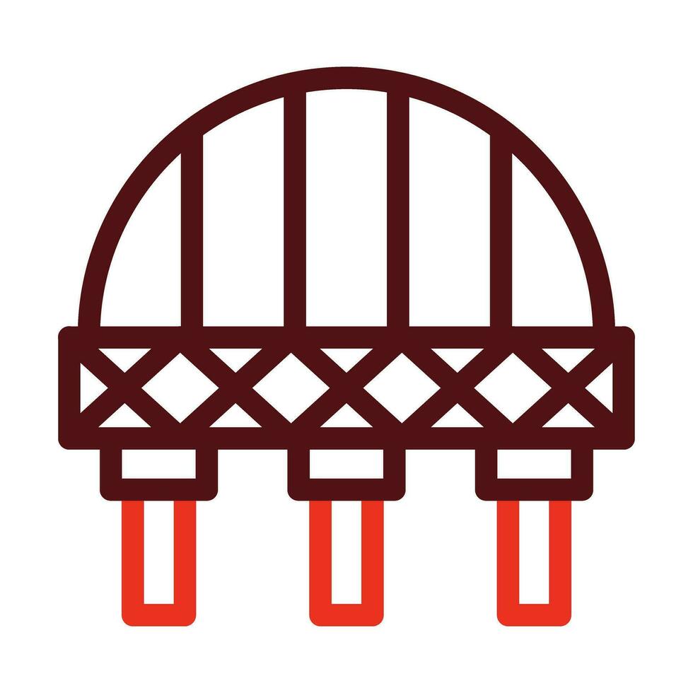 Bridge Vector Thick Line Two Color Icons For Personal And Commercial Use.