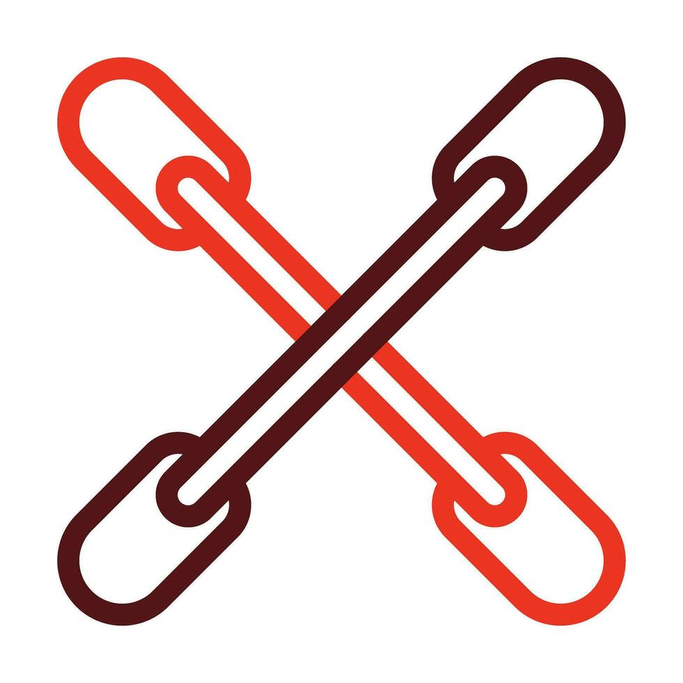 Paddle Vector Thick Line Two Color Icons For Personal And Commercial Use.