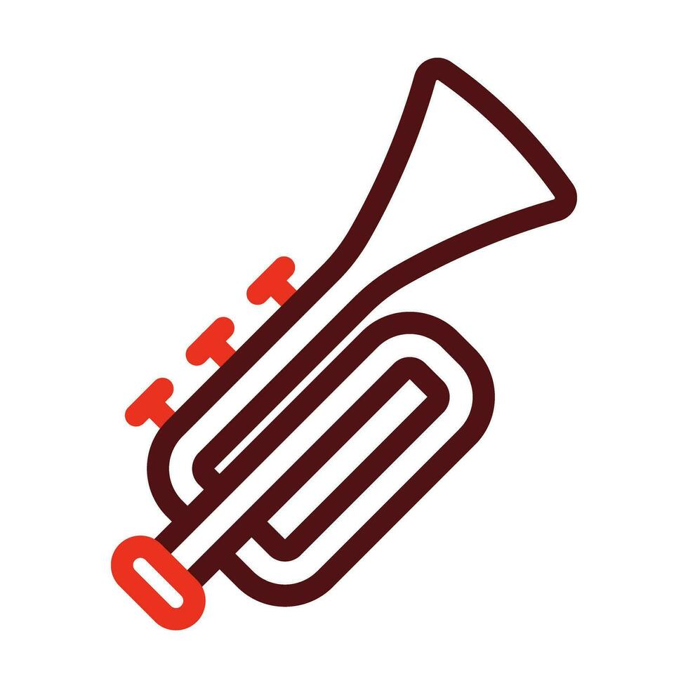Trumpet Vector Thick Line Two Color Icons For Personal And Commercial Use.