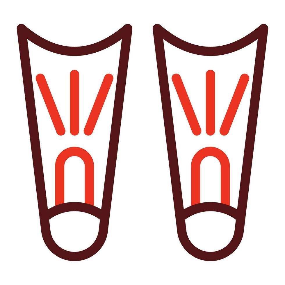 Fins Vector Thick Line Two Color Icons For Personal And Commercial Use.