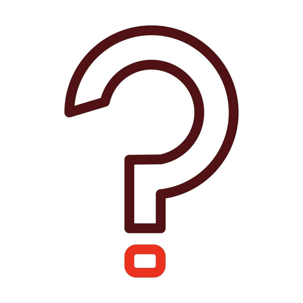 Question Vector Thick Line Two Color Icons For Personal And Commercial Use.