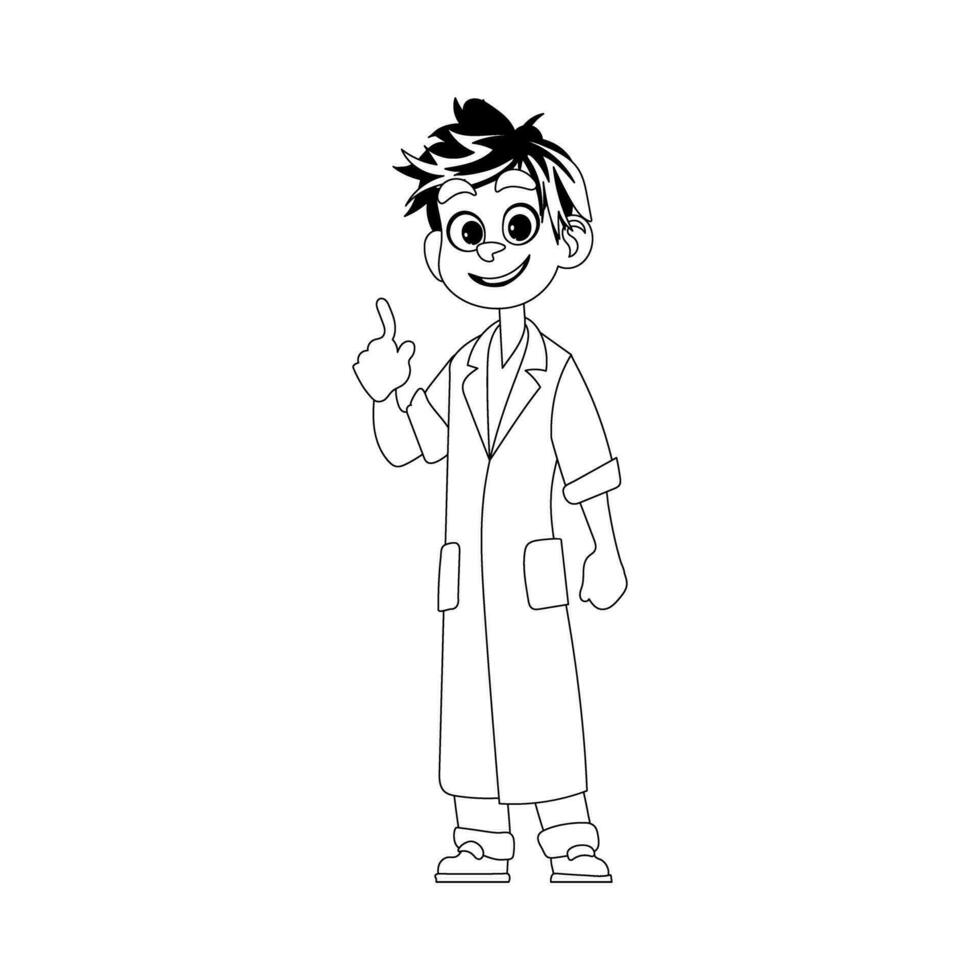 This is a person who has a job in the field of healthcare. Childrens coloring page. vector