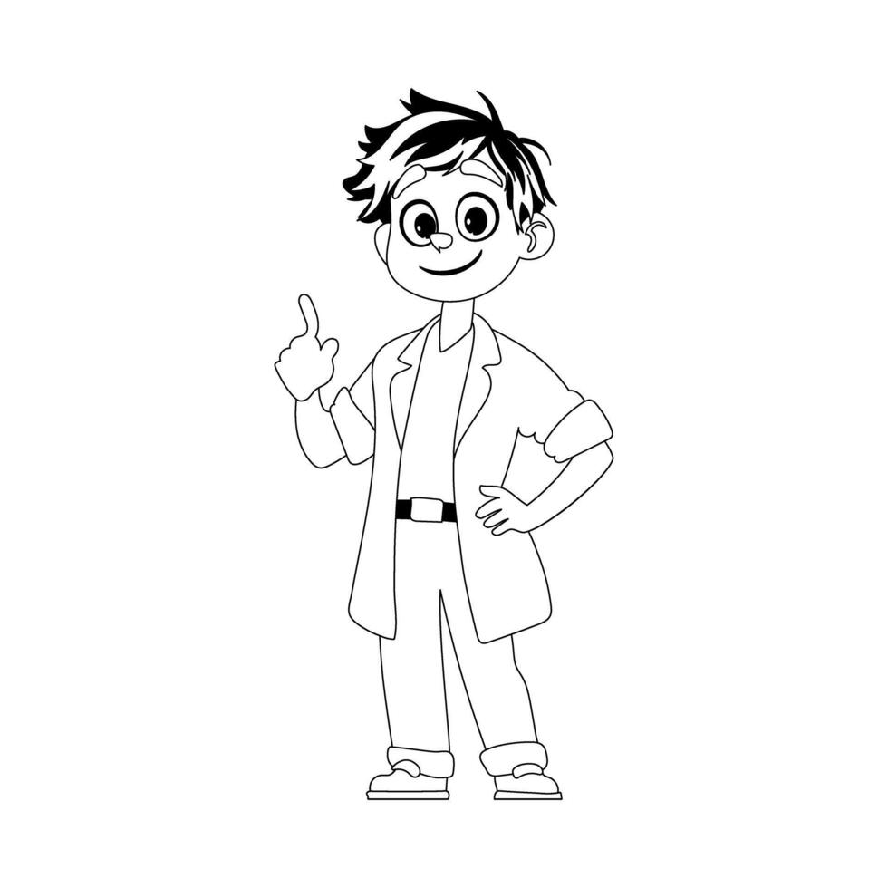 This person has a job in the healthcare field. Childrens coloring page. vector