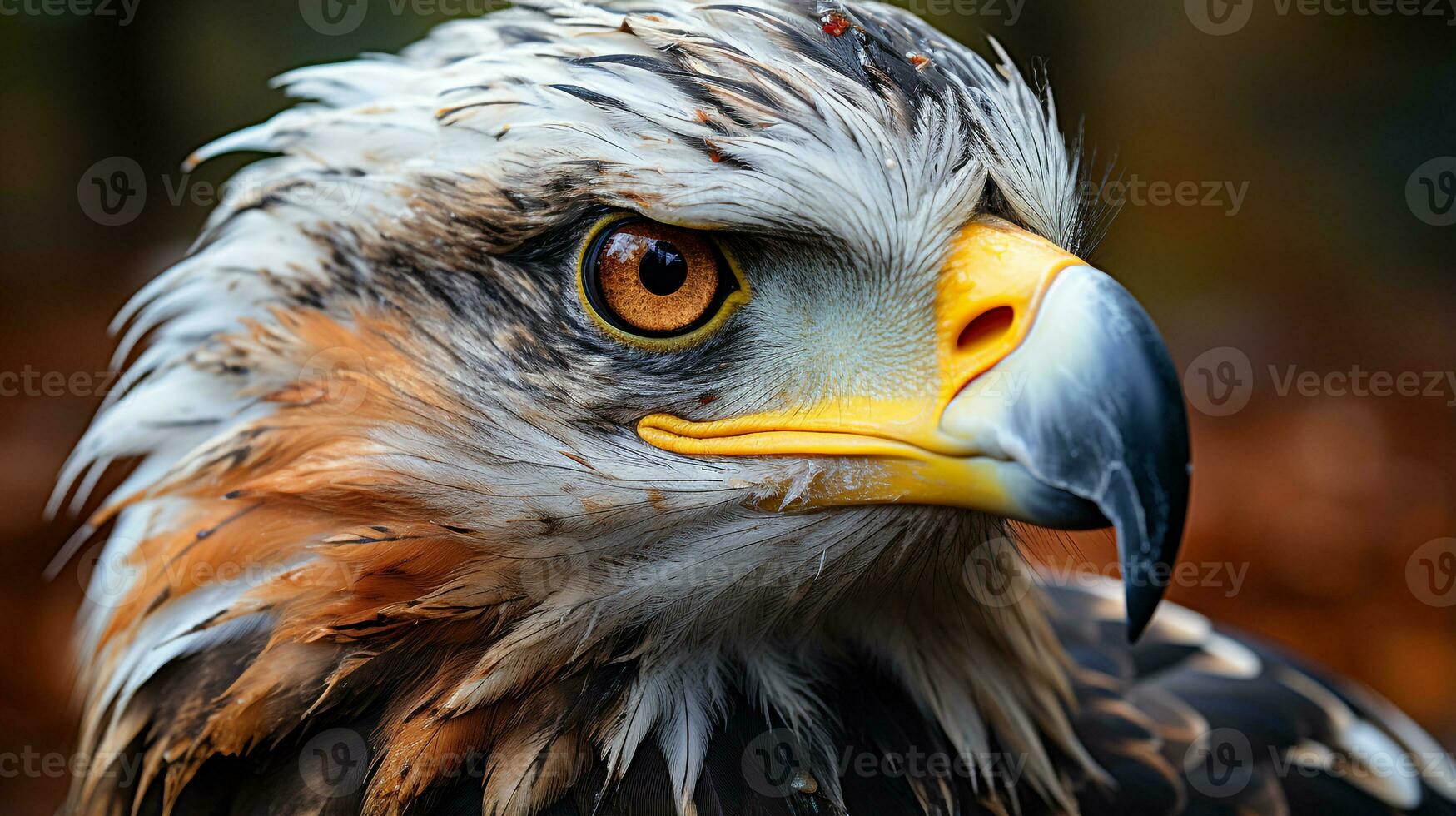 Close-up photo of a Eagle looking any direction. Generative AI