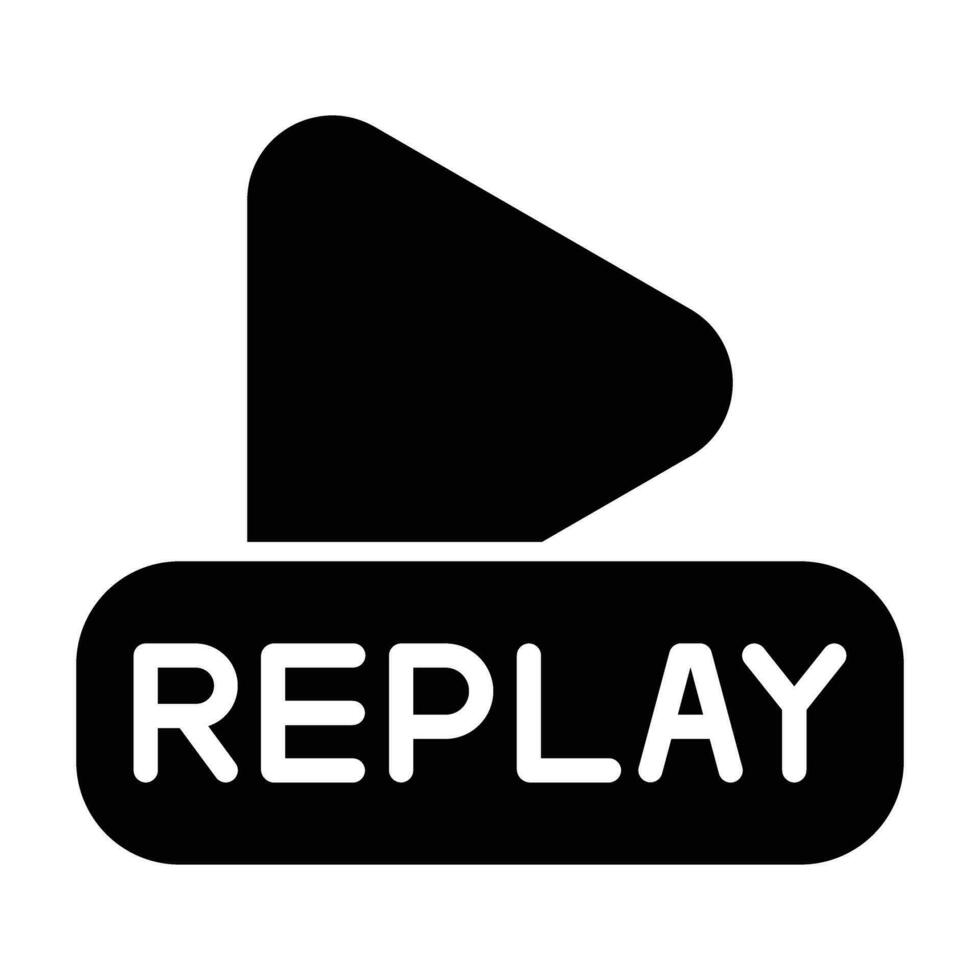 Instant Replay Vector Glyph Icon For Personal And Commercial Use.