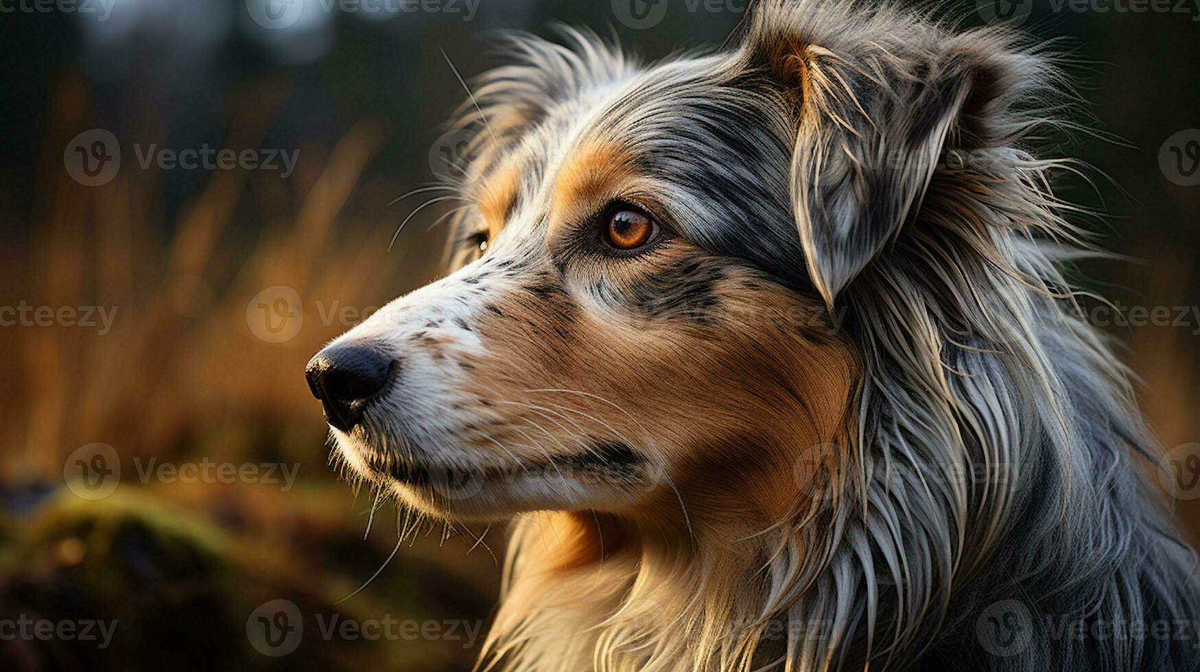 Close-up photo of a Dog looking any direction. Generative AI