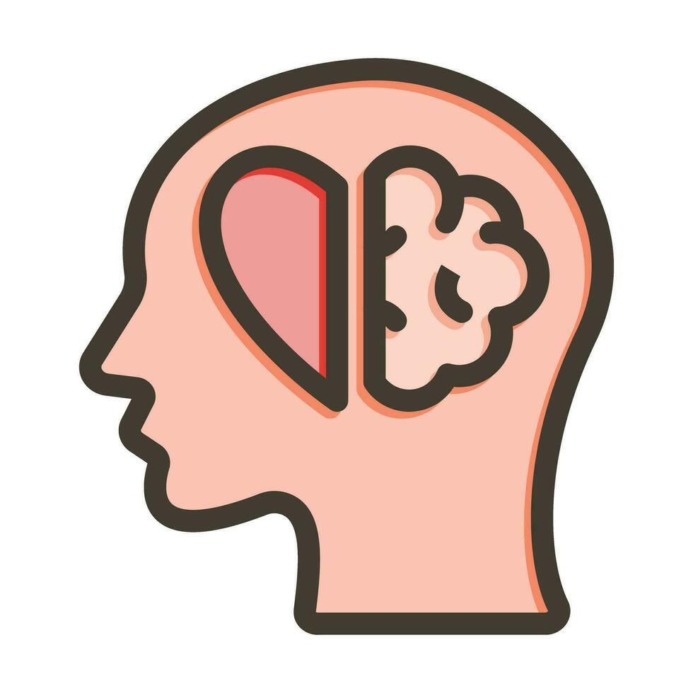 Emotional Intelligence Vector Thick Line Filled Colors Icon For Personal And Commercial Use.