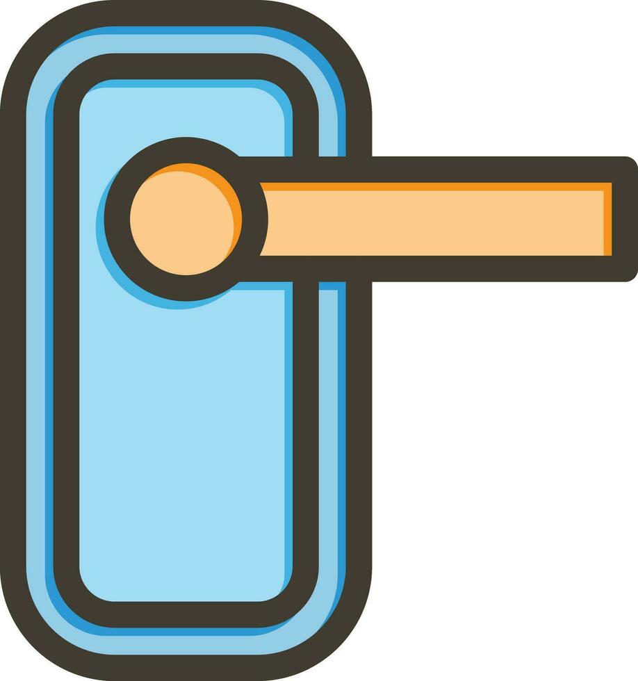 Door Knob Vector Thick Line Filled Colors Icon For Personal And Commercial Use.