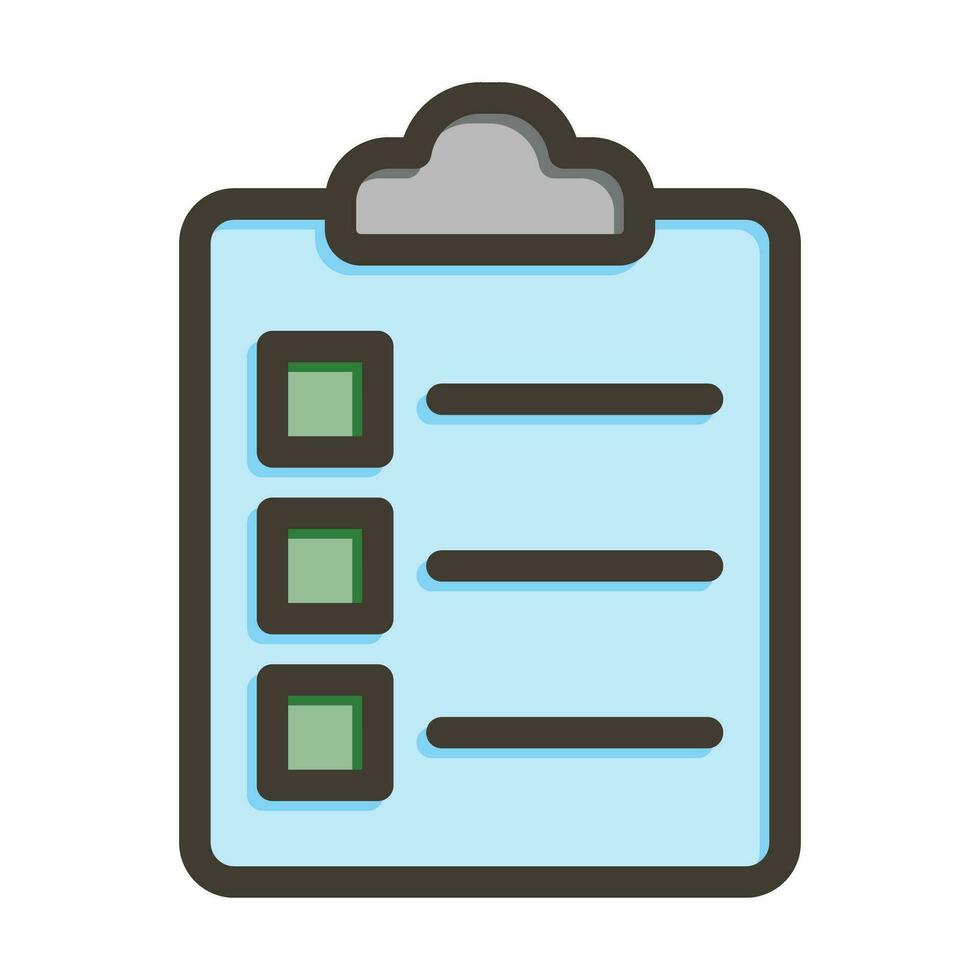 Task List Vector Thick Line Filled Colors Icon For Personal And Commercial Use.